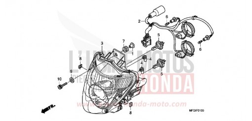 HEADLIGHT (1) CB600FA3A de 2010